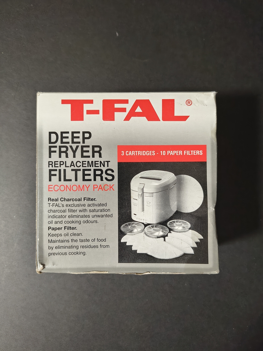 1 Tefal T-fal 0883 0883P Filter For Deep Fryer + 10 Paper Filters Genuine